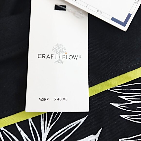 Craft + Flow Mens Crew Neck T-Shirt Black Cotton Tropical Short Sleeves Size 2XL - Picture 7 of 10